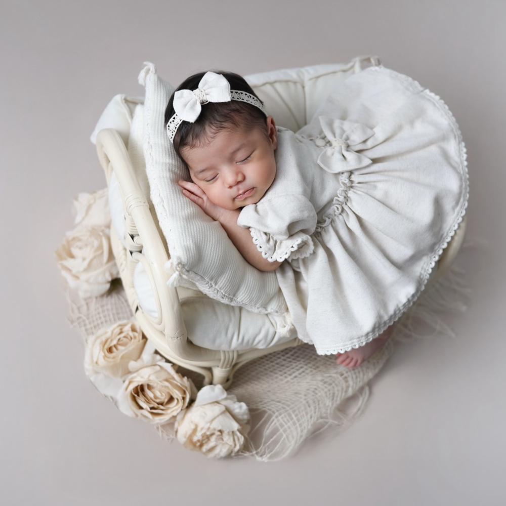 Baby Clothing Gifts - Neugeborenen-Fotografie-Requisiten Babykleidung für Mädchen Spitzen-Rücken-Schleifen-Strampler Babykostüm