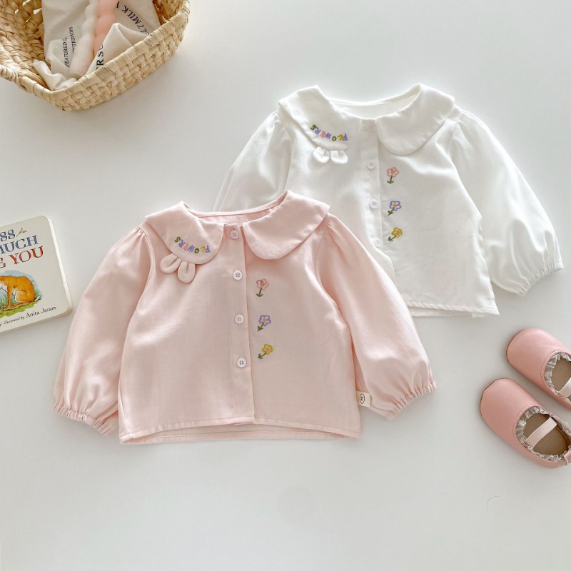 Knit Cardigan Infant - Stilvolle Baby Mädchen Blumen Stickerei Shirts