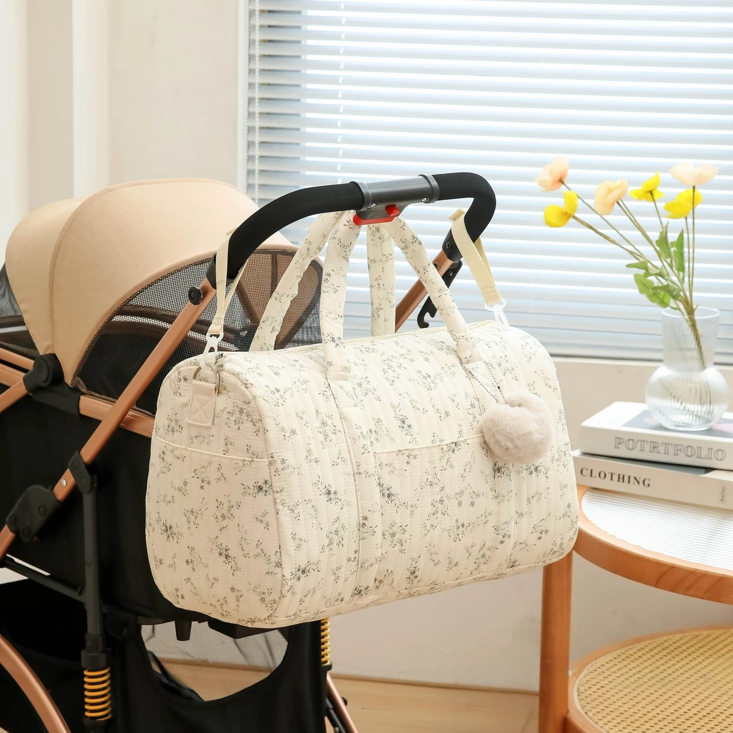 Baby Clothing Hamper - Stickerei Floral Mama Tasche Große Kapazität