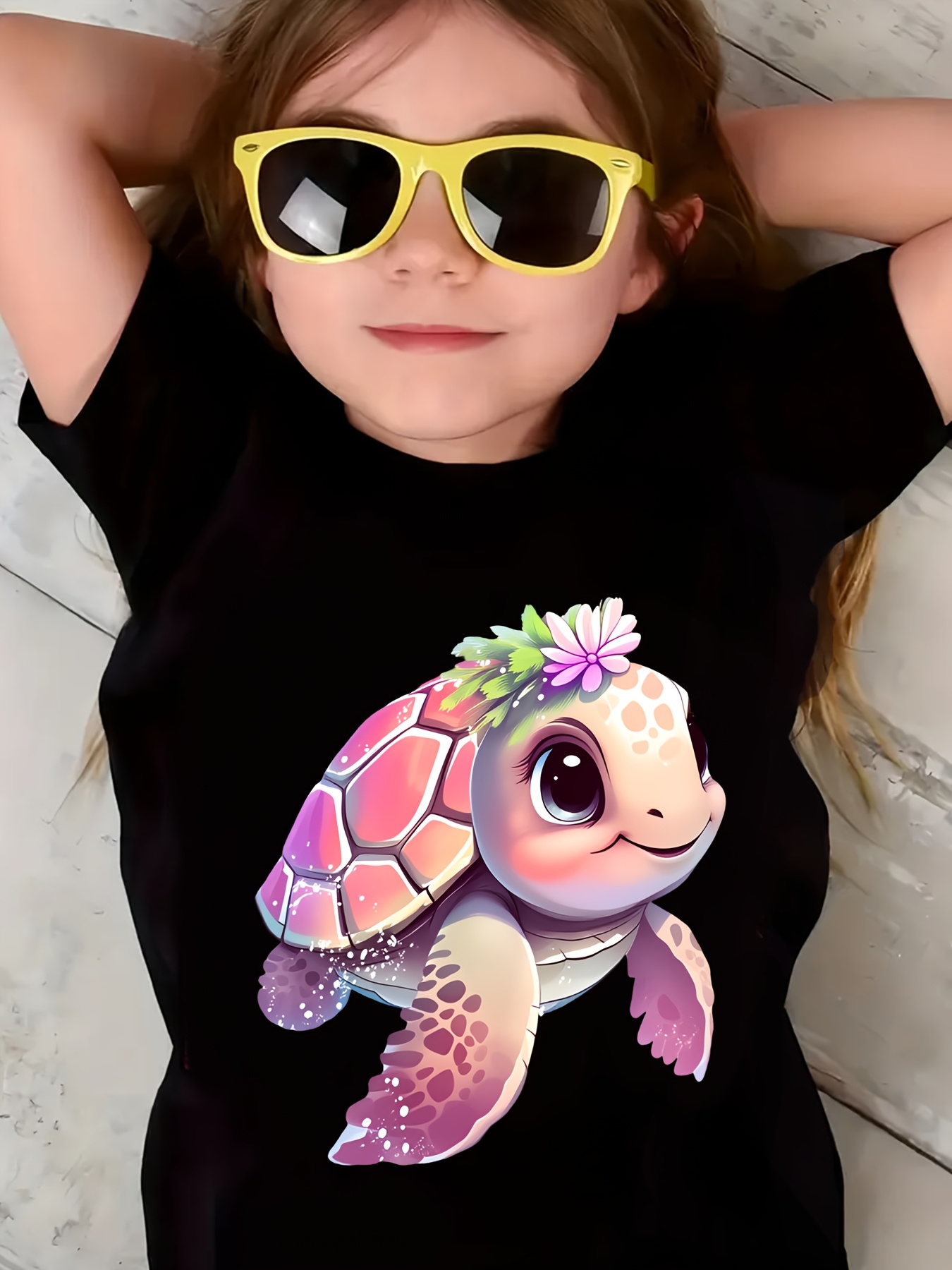 Baby Clothing Cheap - Baby-Mädchen Kawaii Rosa Schildkröten-Grafik T-Shirt Kinder