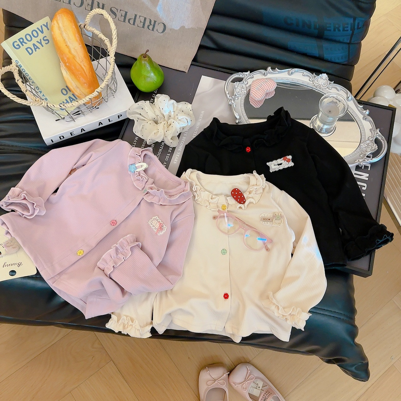 Knit Cardigan Infant - Langarm-T-Shirt für Babys und Mädchen für
